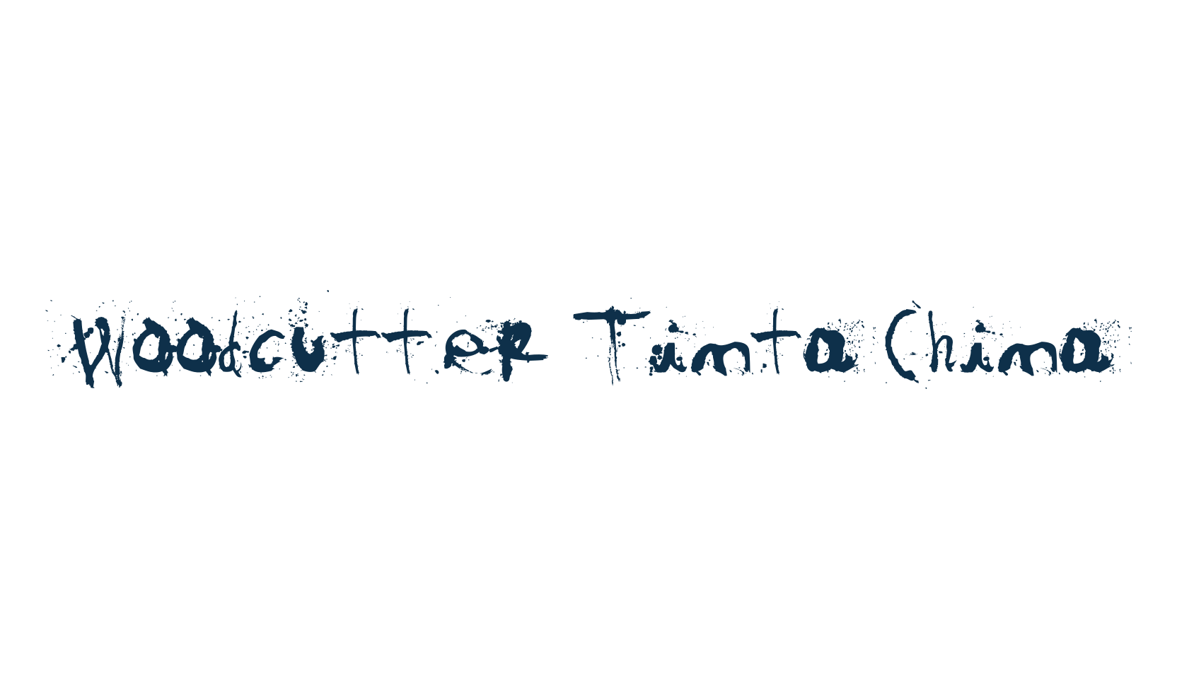 Woodcutter Tinta China, script trash fancy decorative calligraphy font preview