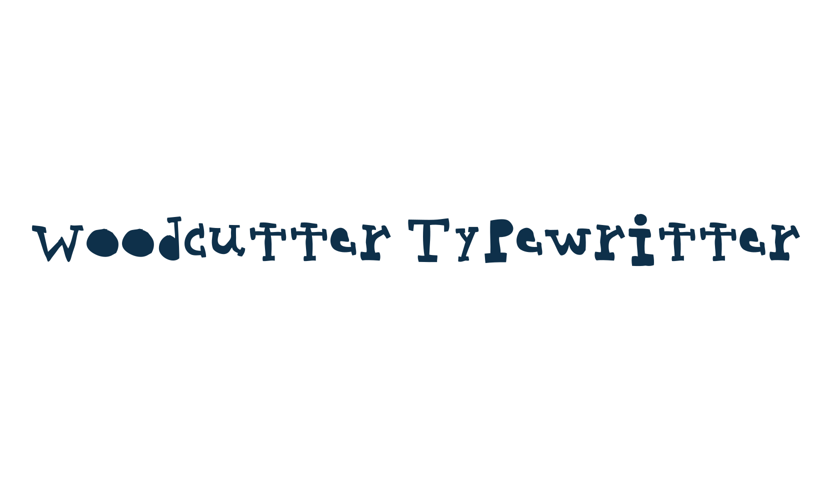 Woodcutter Typewritter, fancy various decorative font preview