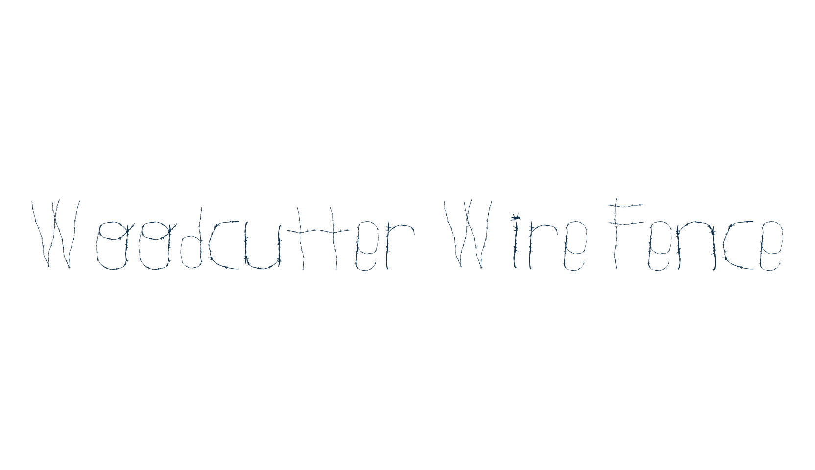 Woodcutter Wire Fence, fancy decorative font preview