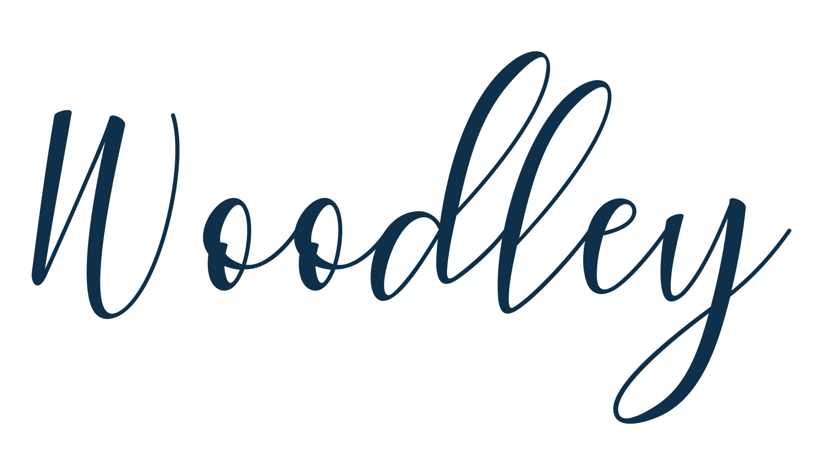 Woodley, script handwritten fancy decorative calligraphy font preview