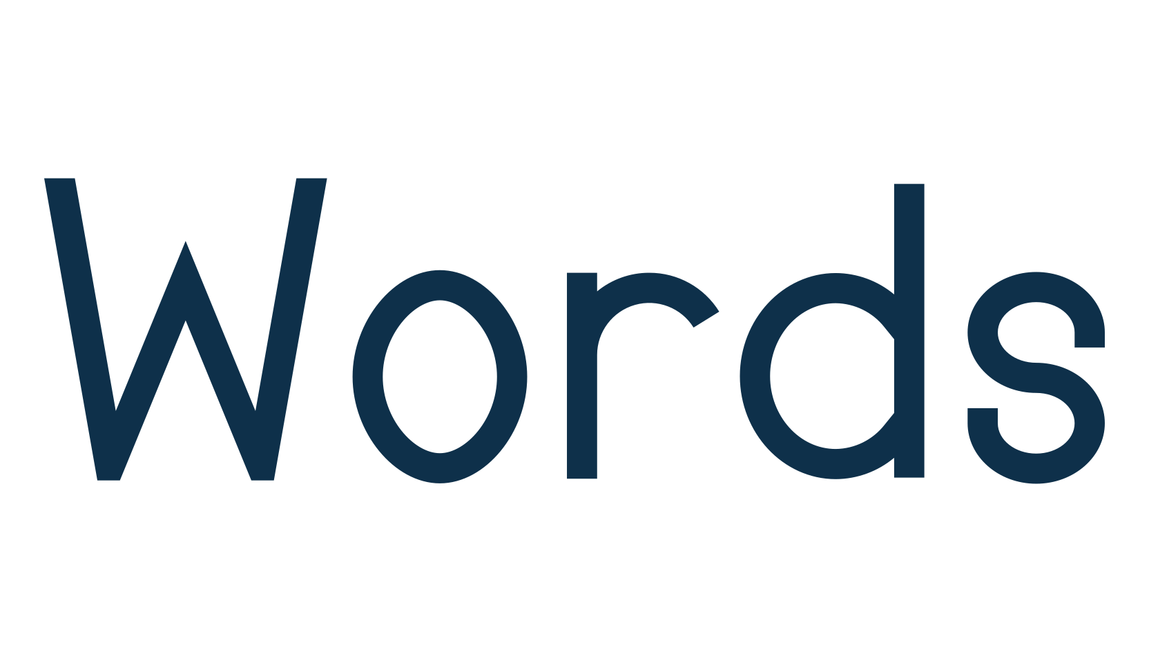 Words, sans serif font preview