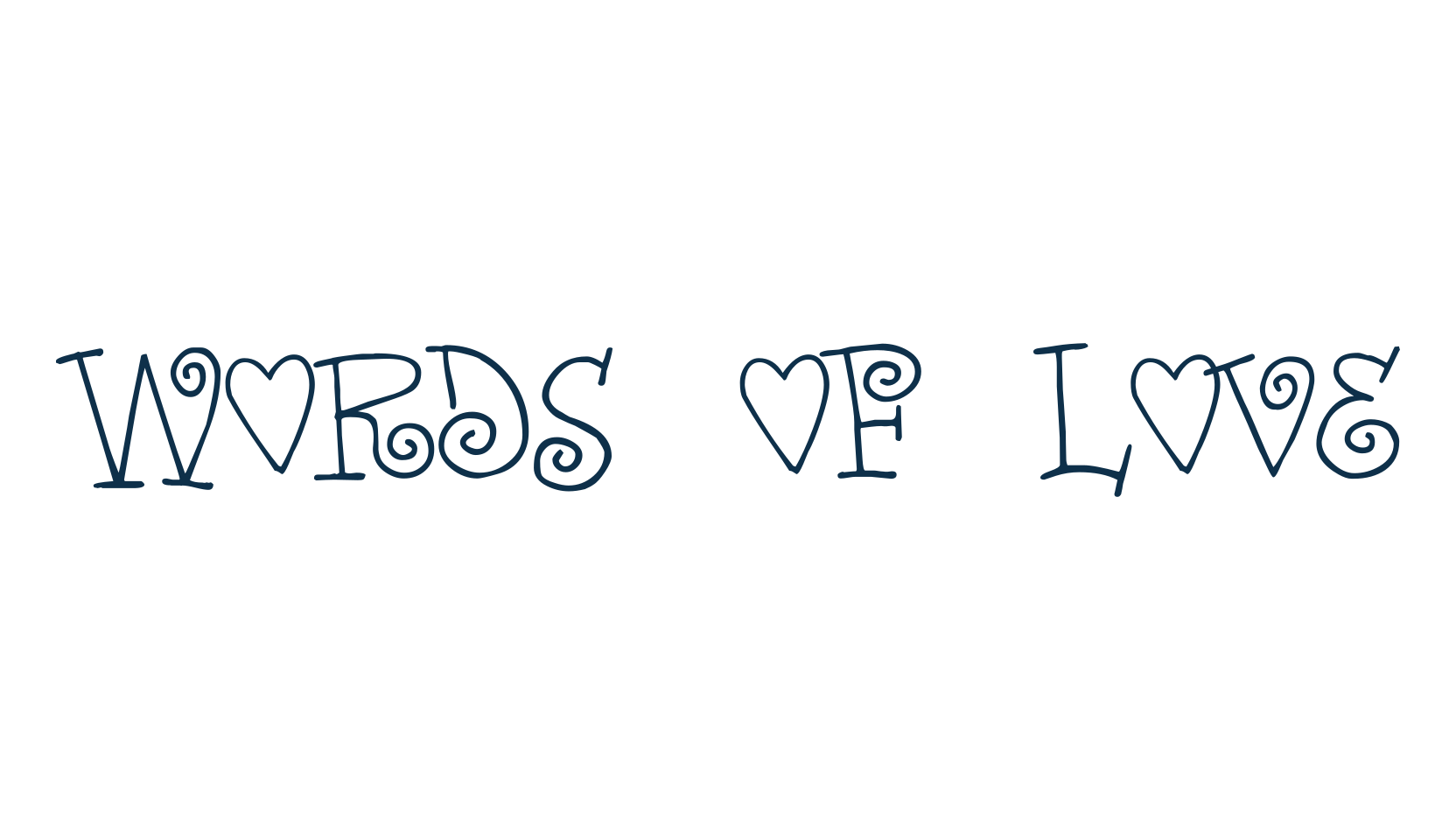 Words of Love, display market font preview