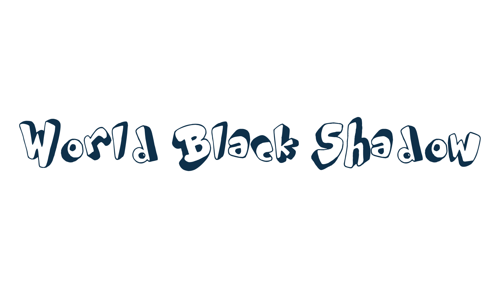 World Black Shadow, cartoon font preview