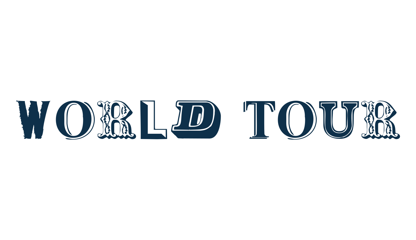 World Tour, fancy decorative font preview