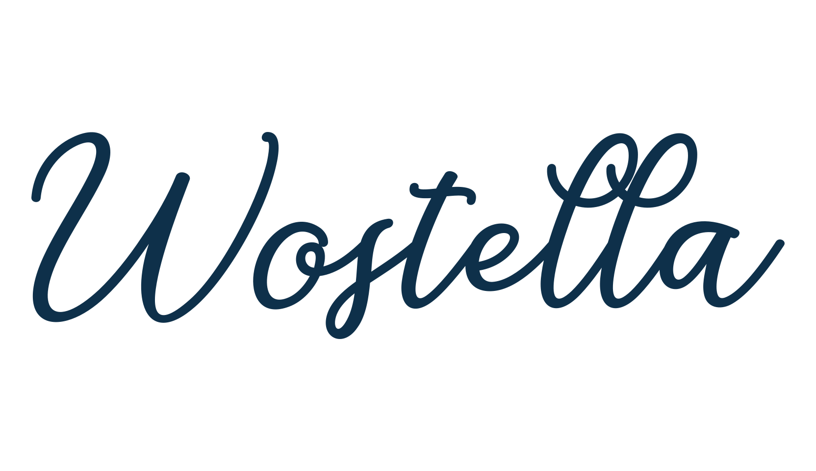 Wostella, script calligraphy fancy decorative font preview