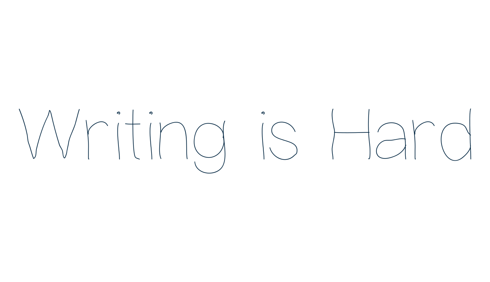Writing is Hard, handwriting font preview