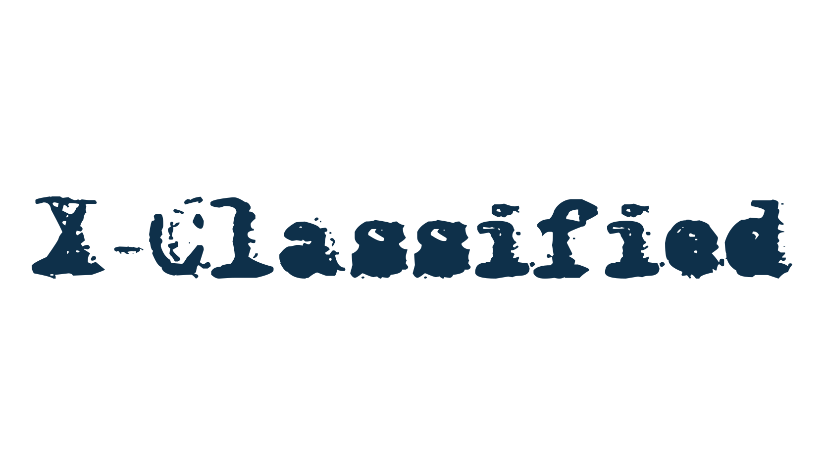 X-Classified, fancy typewriter decorative font preview