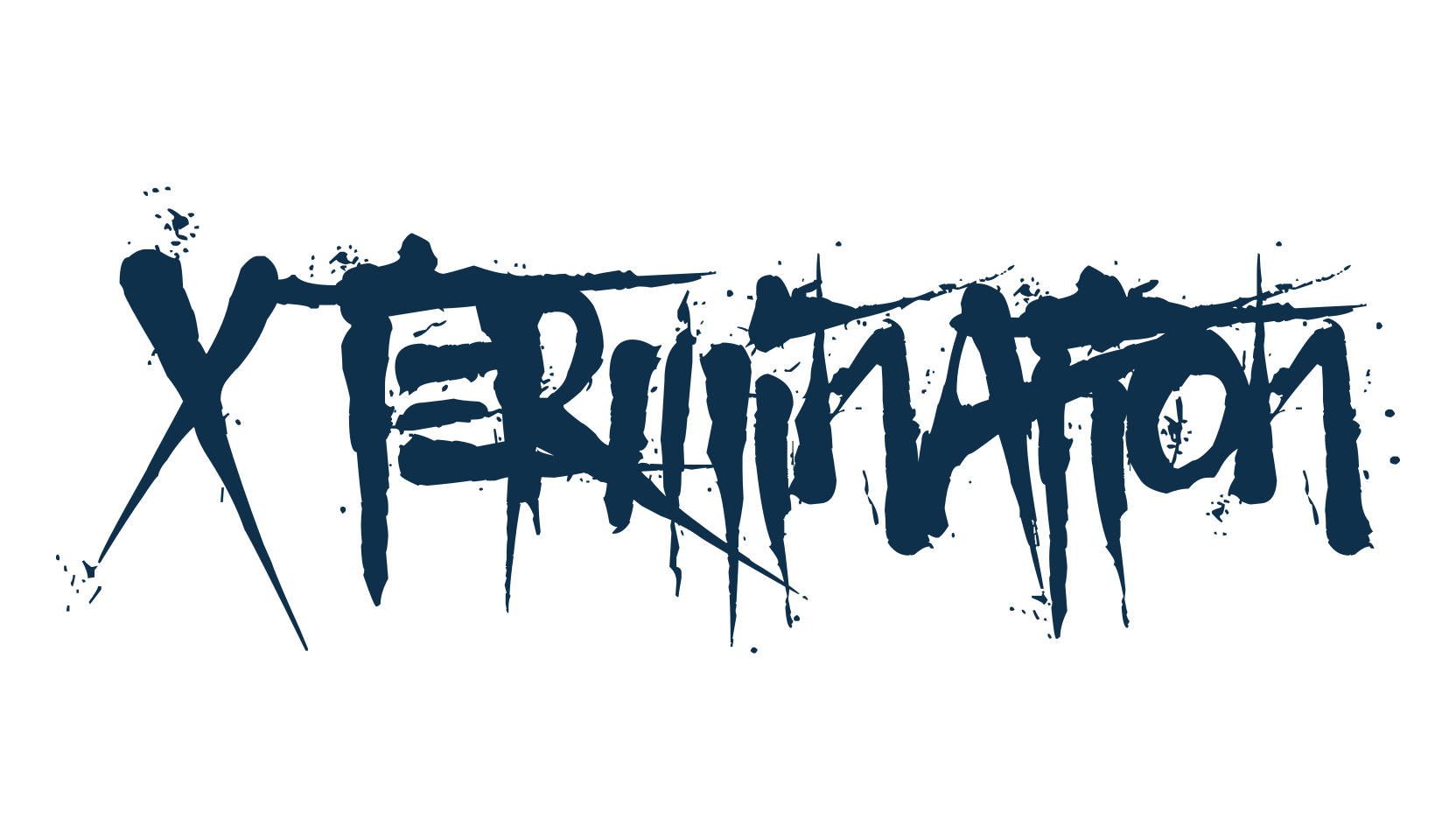 X Termination, script trash fancy decorative calligraphy font preview