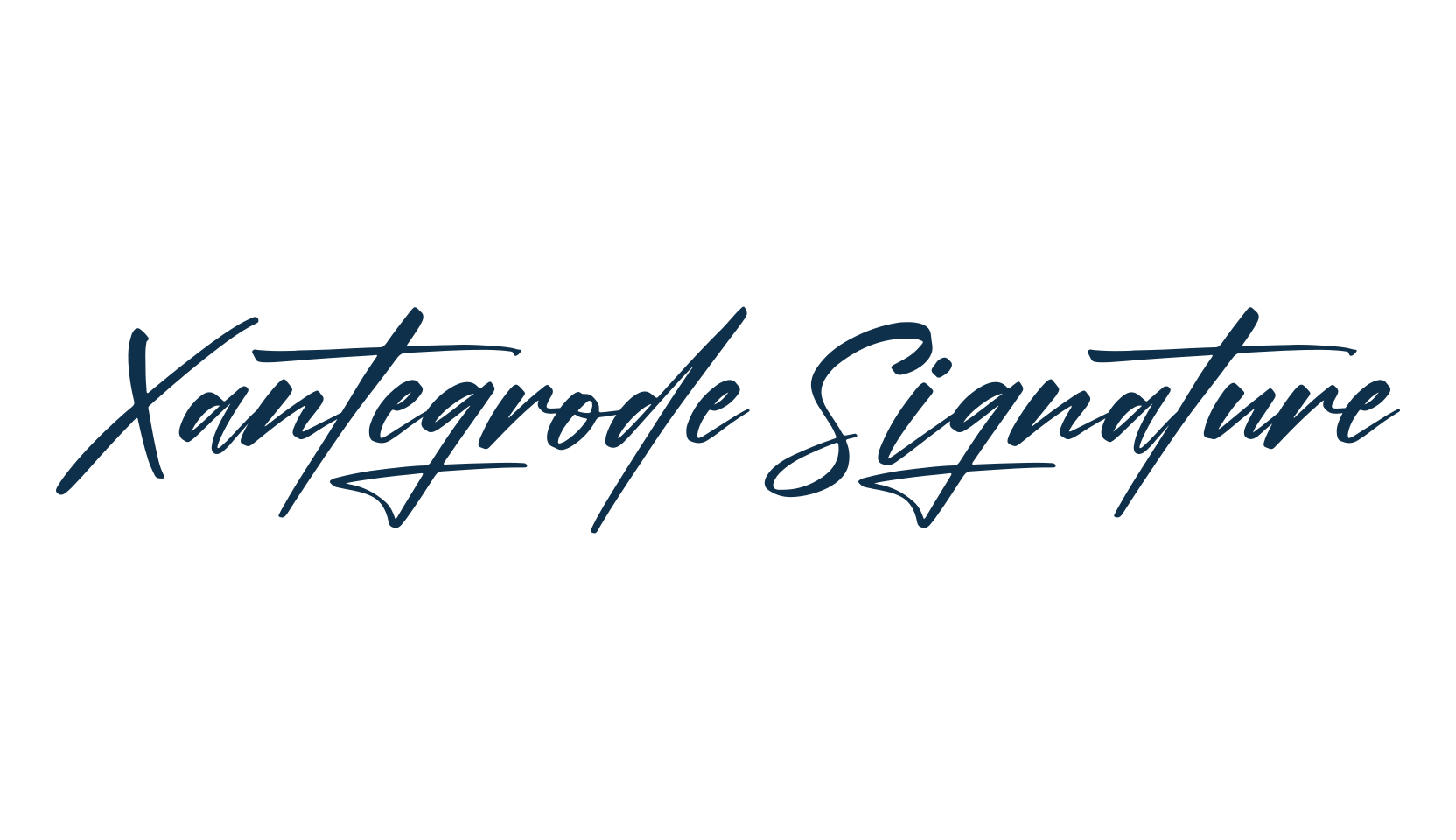 Xantegrode Signature, handwriting font preview