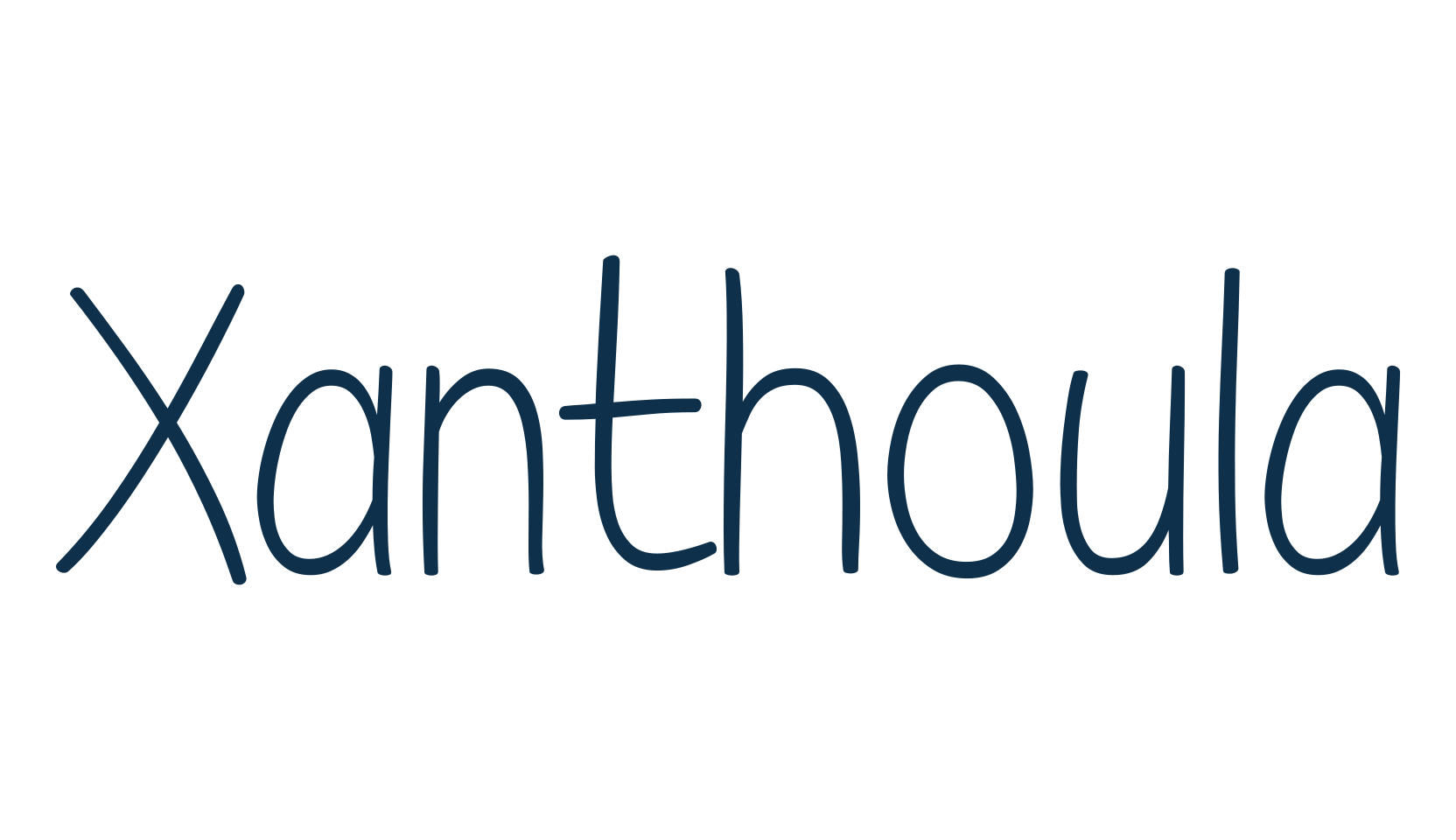 Xanthoula, script handwritten fancy decorative calligraphy font preview