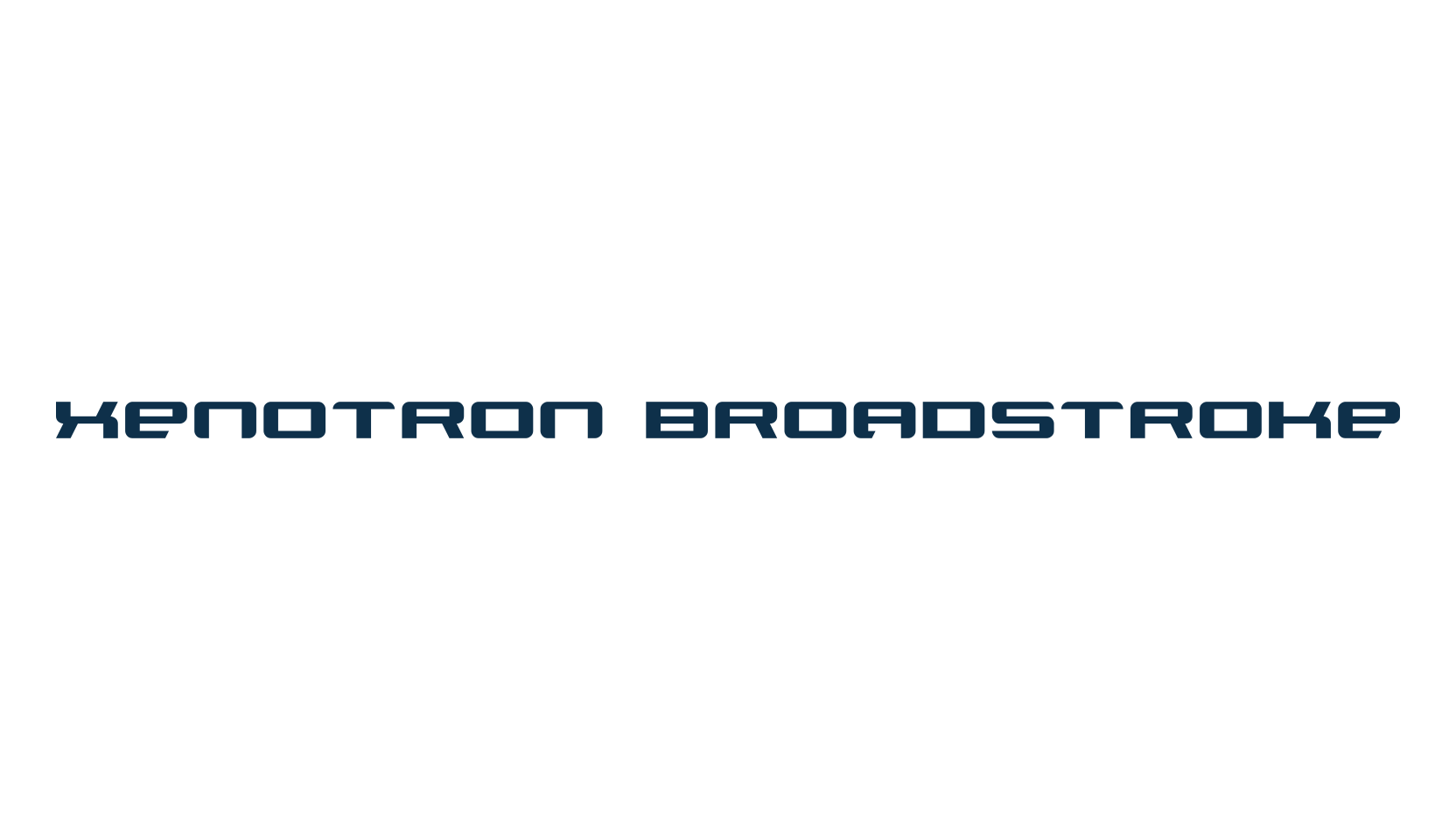 Xenotron Broadstroke, techno sci-fi font preview