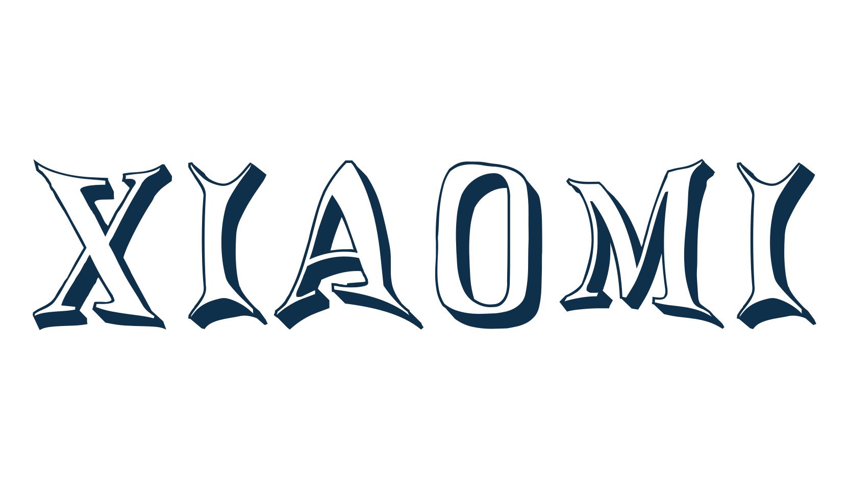 Xiaomi, fancy distorted decorative font preview