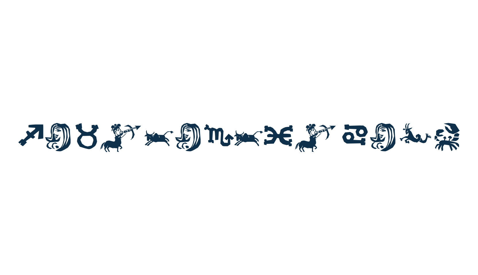 Xilo in Zodiac, fancy decorative font preview