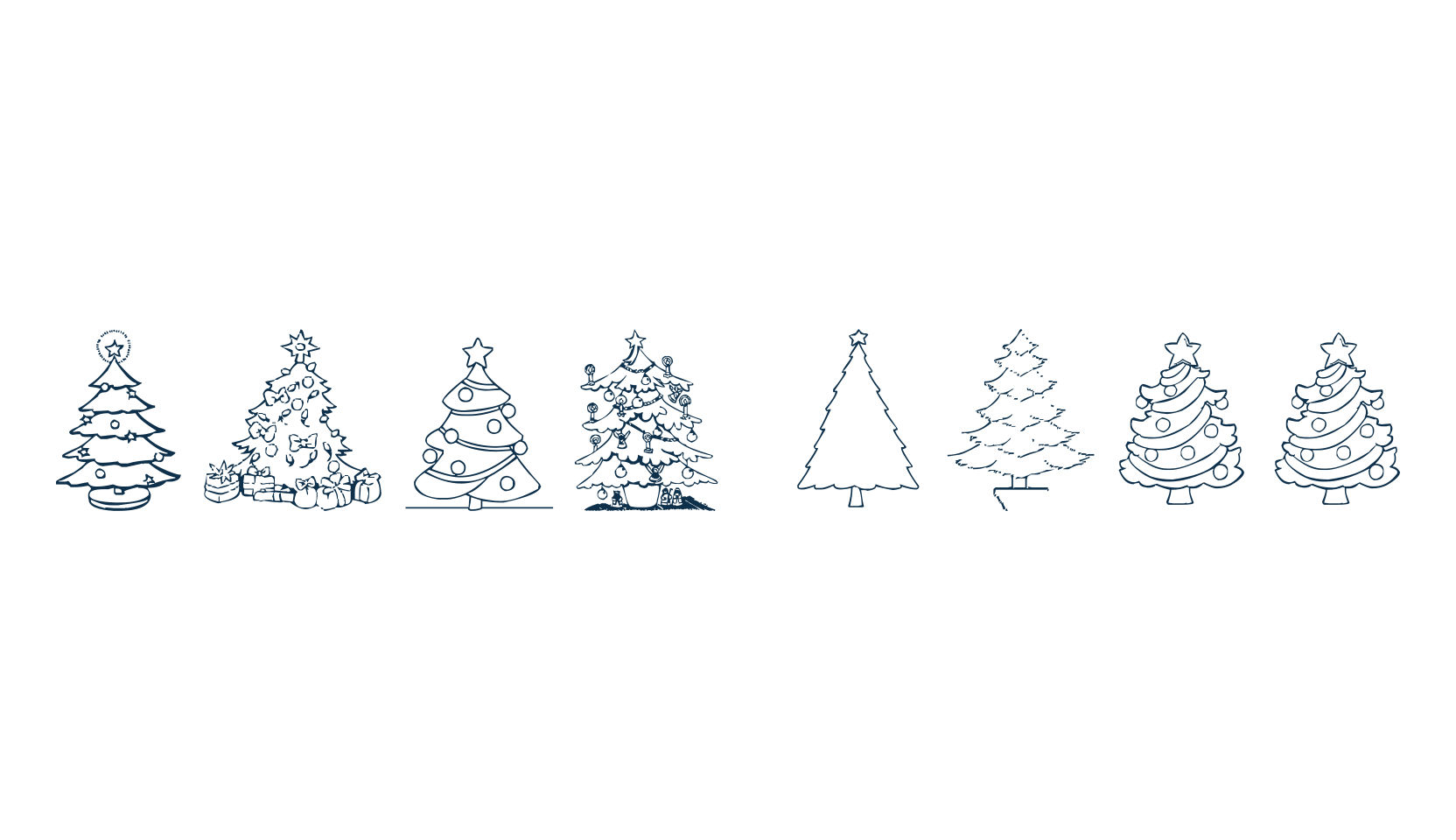 Xmas Tree, fancy decorative font preview