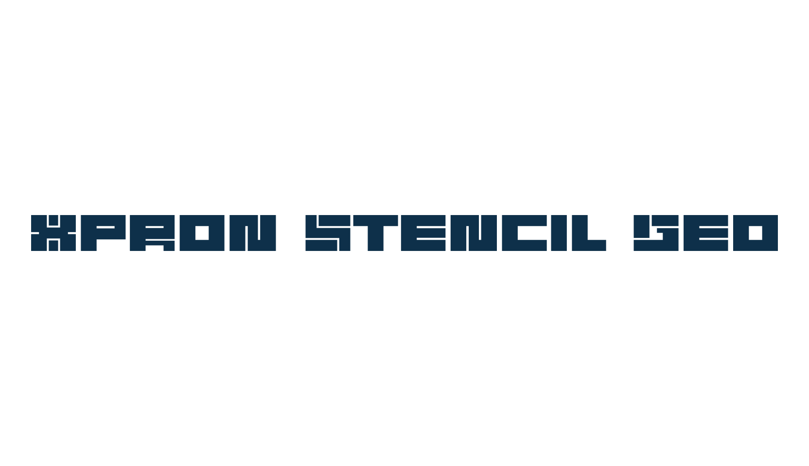 Xpron Stencil Geo, techno square sci-fi font preview