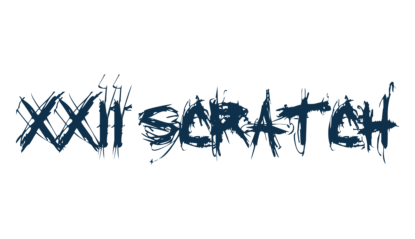 XXII Scratch, script trash fancy decorative calligraphy font preview