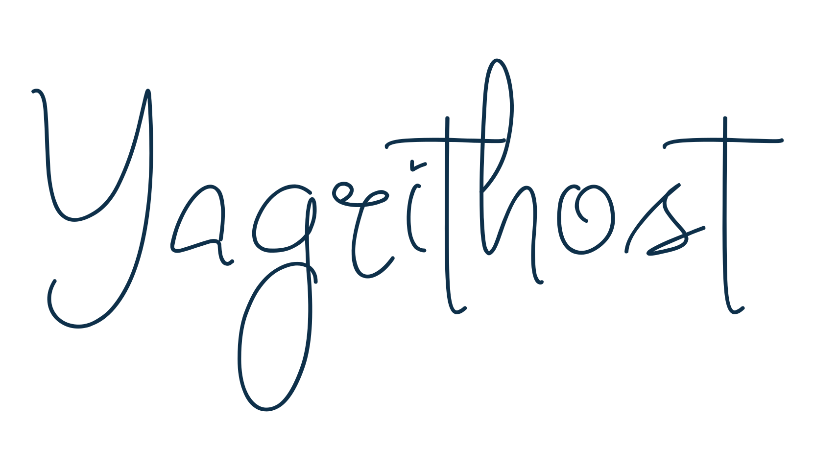 Yagrithost, script handwritten fancy decorative calligraphy font preview