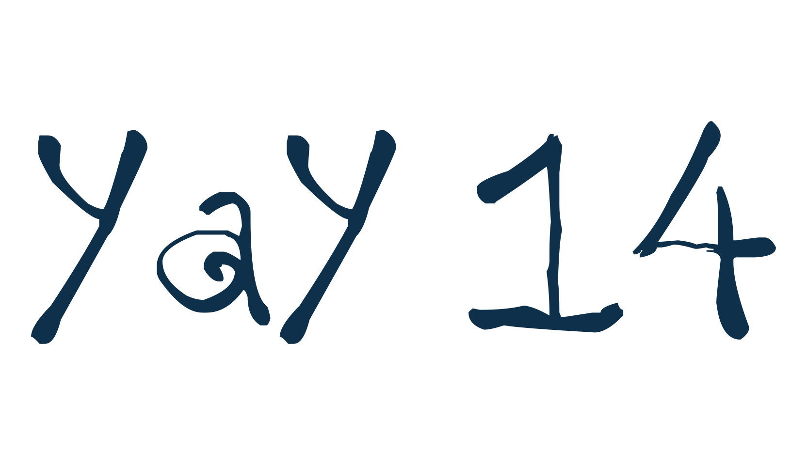yay 14, curly font preview