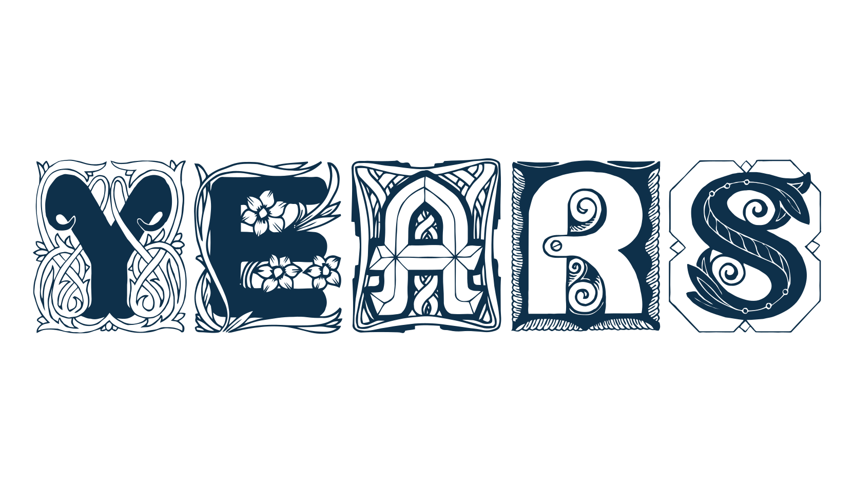 Years, initials font preview