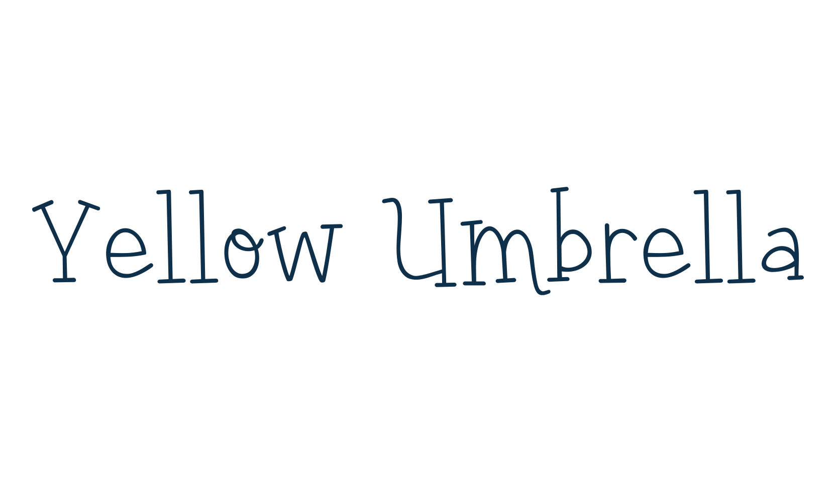 Yellow Umbrella, various font preview