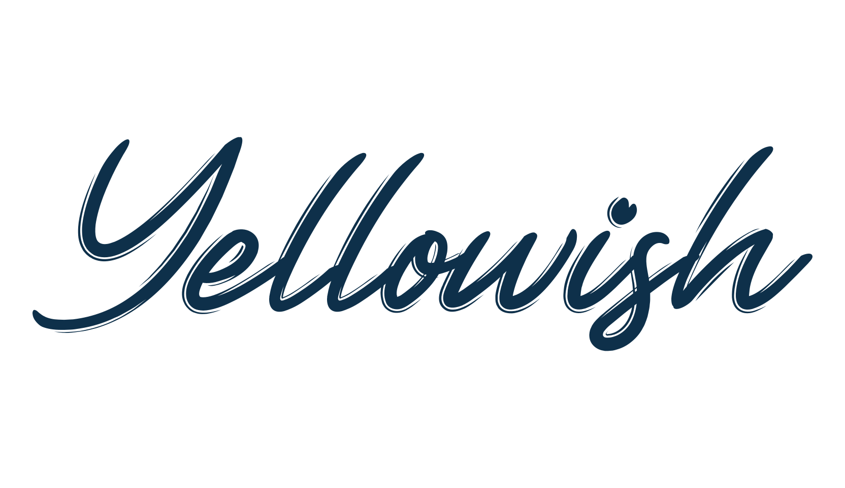 Yellowish (yellowish), script brush fancy decorative calligraphy font preview