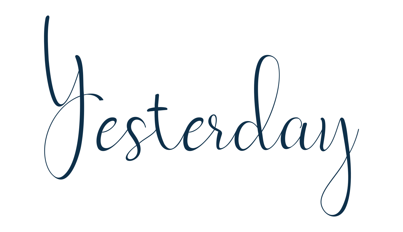 Yesterday (yesterday-2), calligraphy font preview