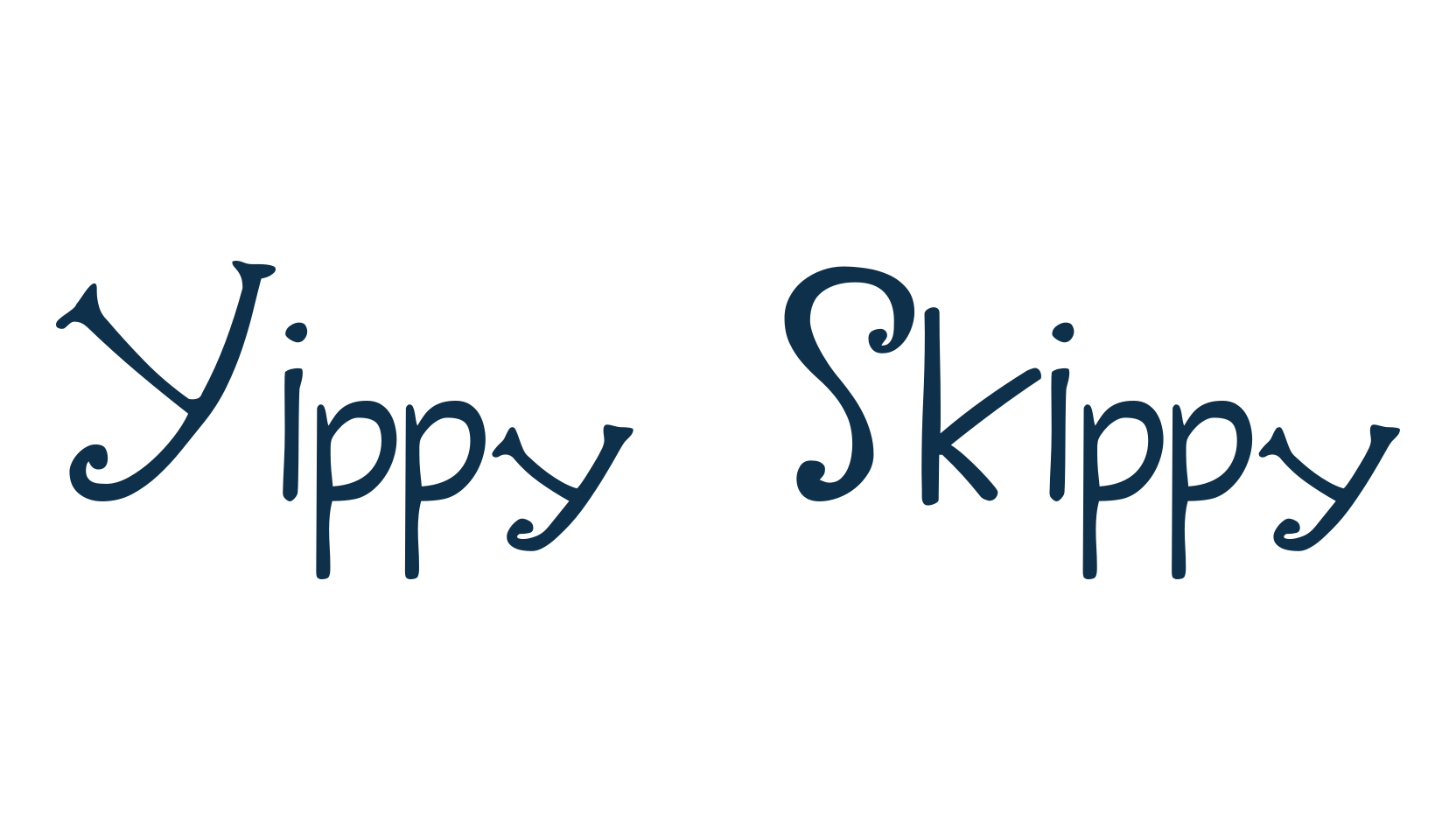 Yippy Skippy, cartoon font preview