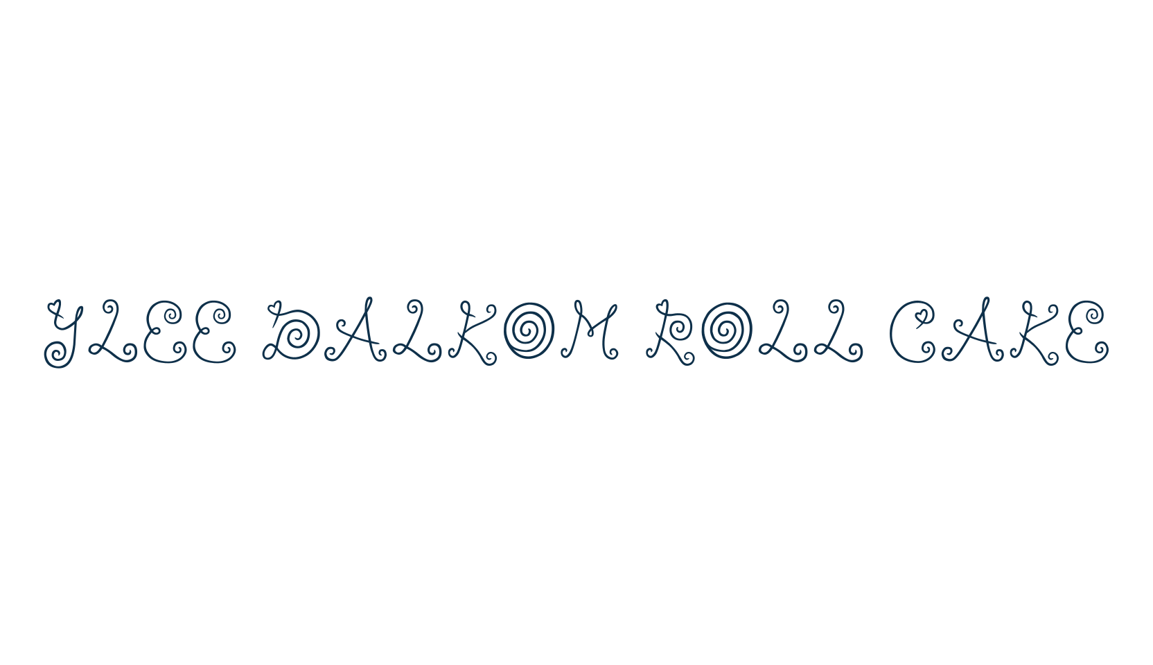 Ylee Dalkom Roll Cake, curly font preview