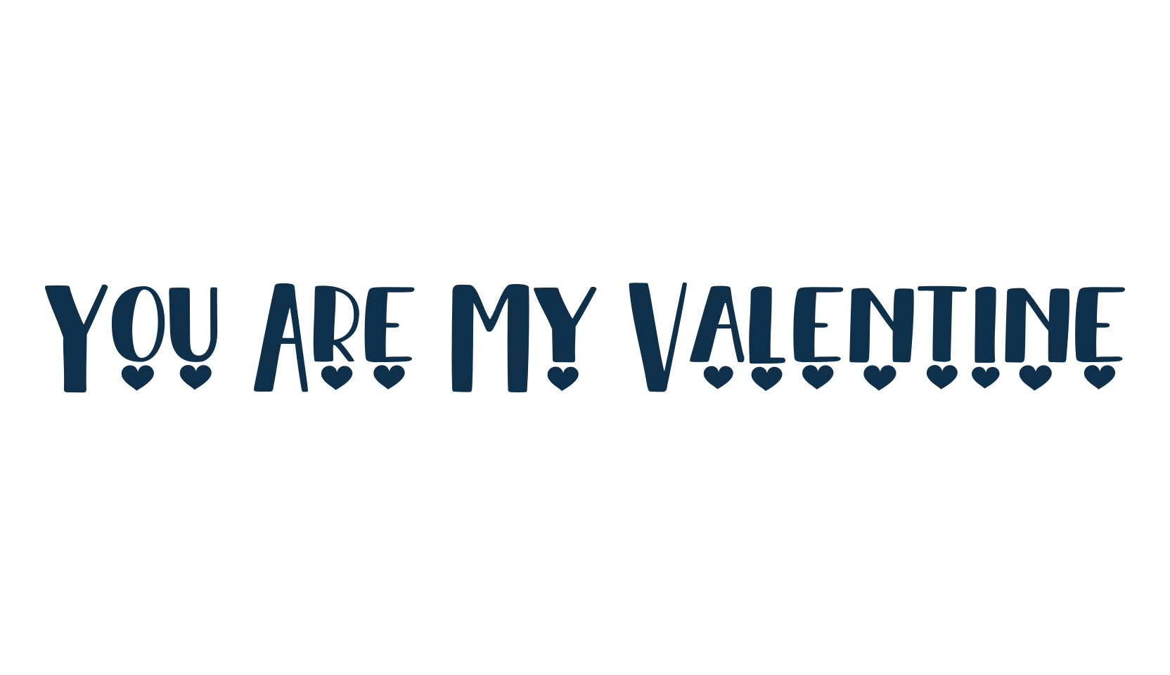 You Are My Valentine, fancy decorative font preview