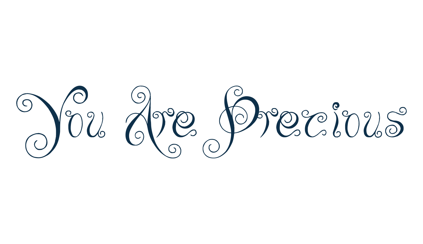 You Are Precious, curly font preview