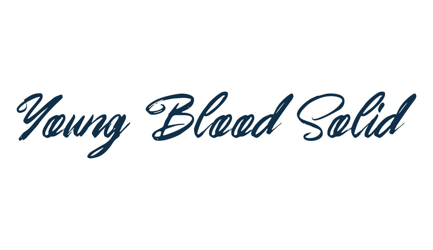 Young Blood Solid, calligraphy font preview