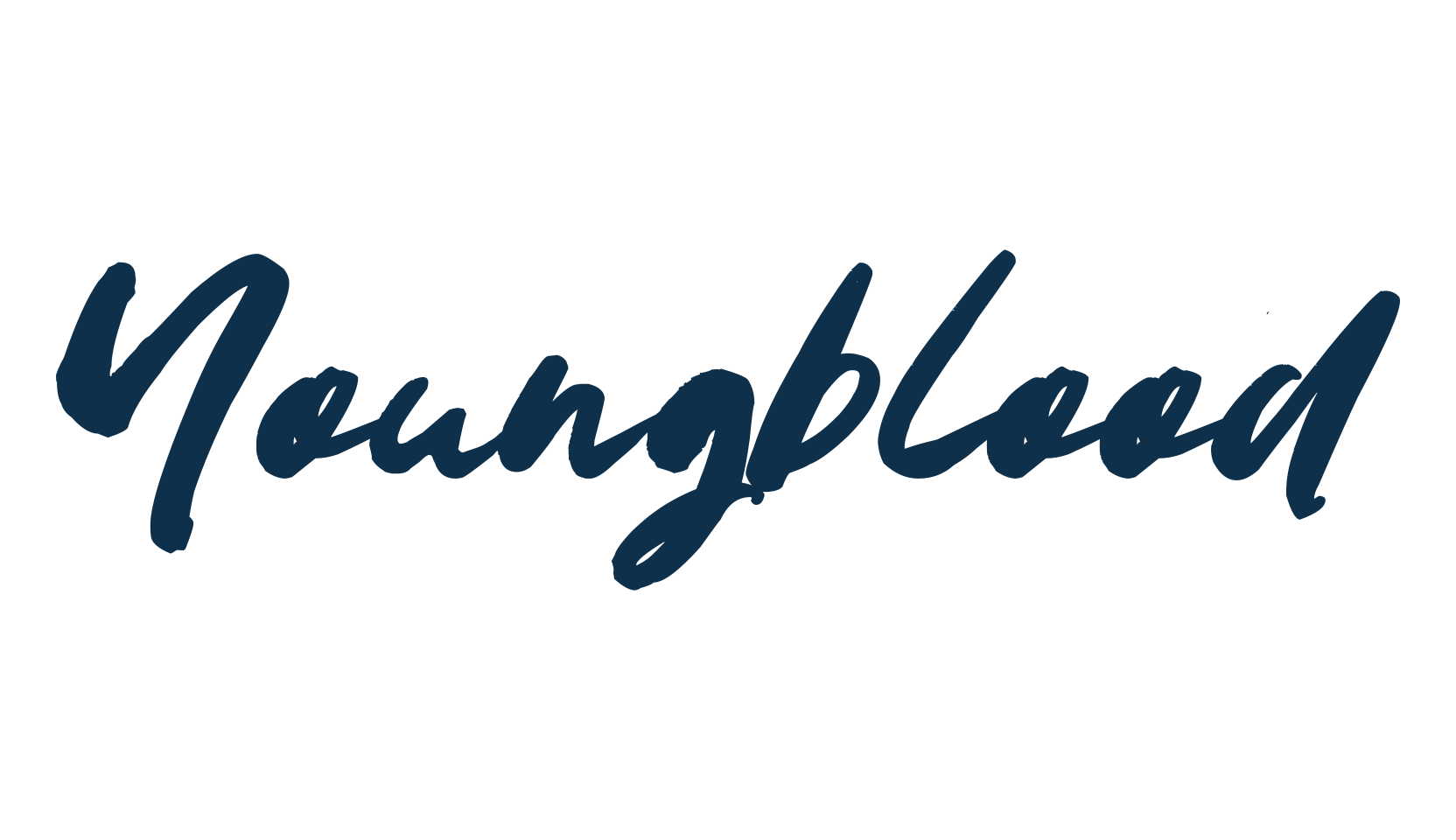 Youngblood, handwriting font preview
