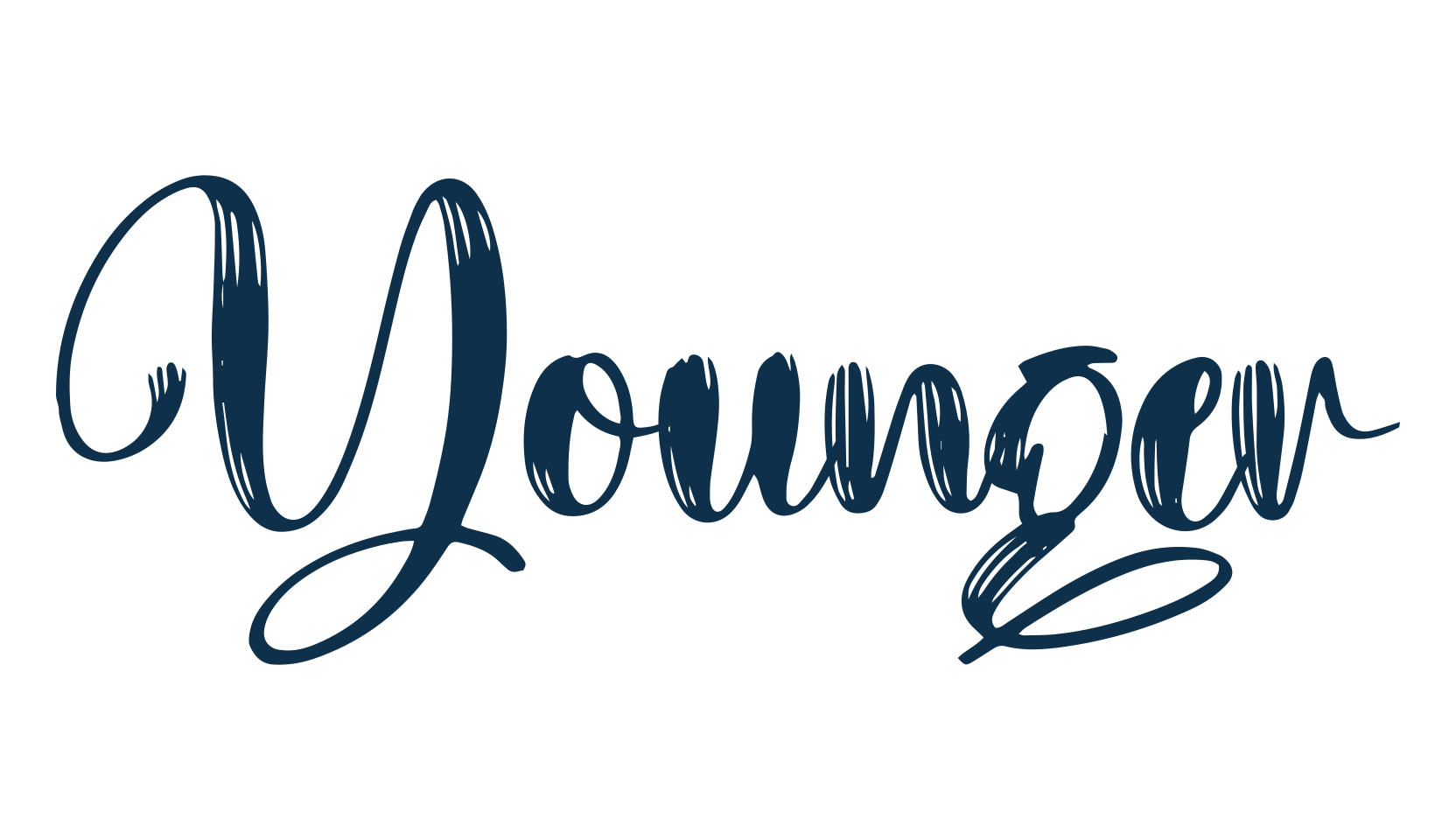 Younger, script brush fancy decorative calligraphy font preview