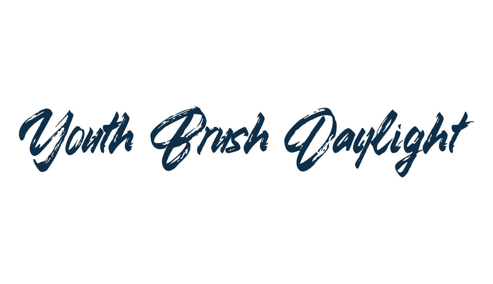 Youth Brush Daylight, script brush fancy decorative calligraphy font preview