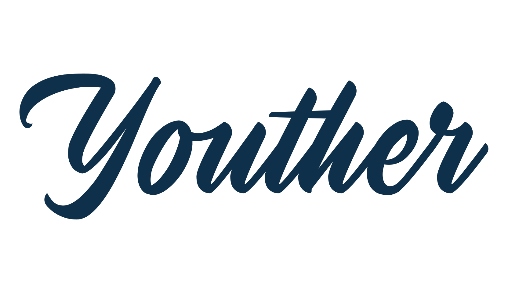 Youther, script brush fancy decorative calligraphy font preview
