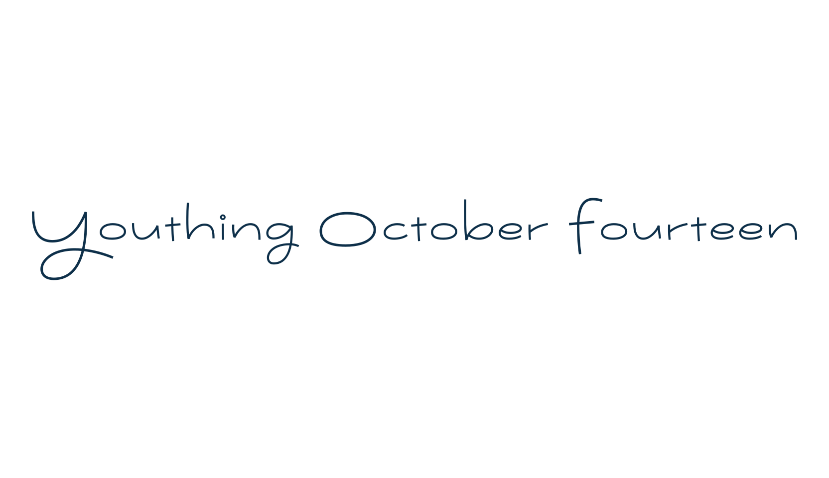 Youthing October Fourteen, script handwritten fancy decorative calligraphy font preview