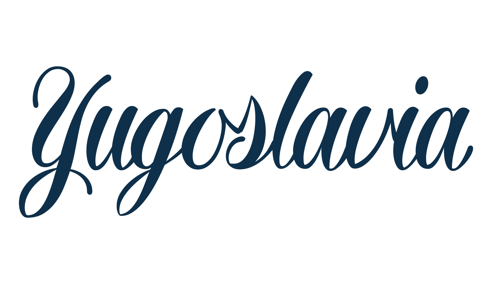 Yugoslavia, calligraphy font preview