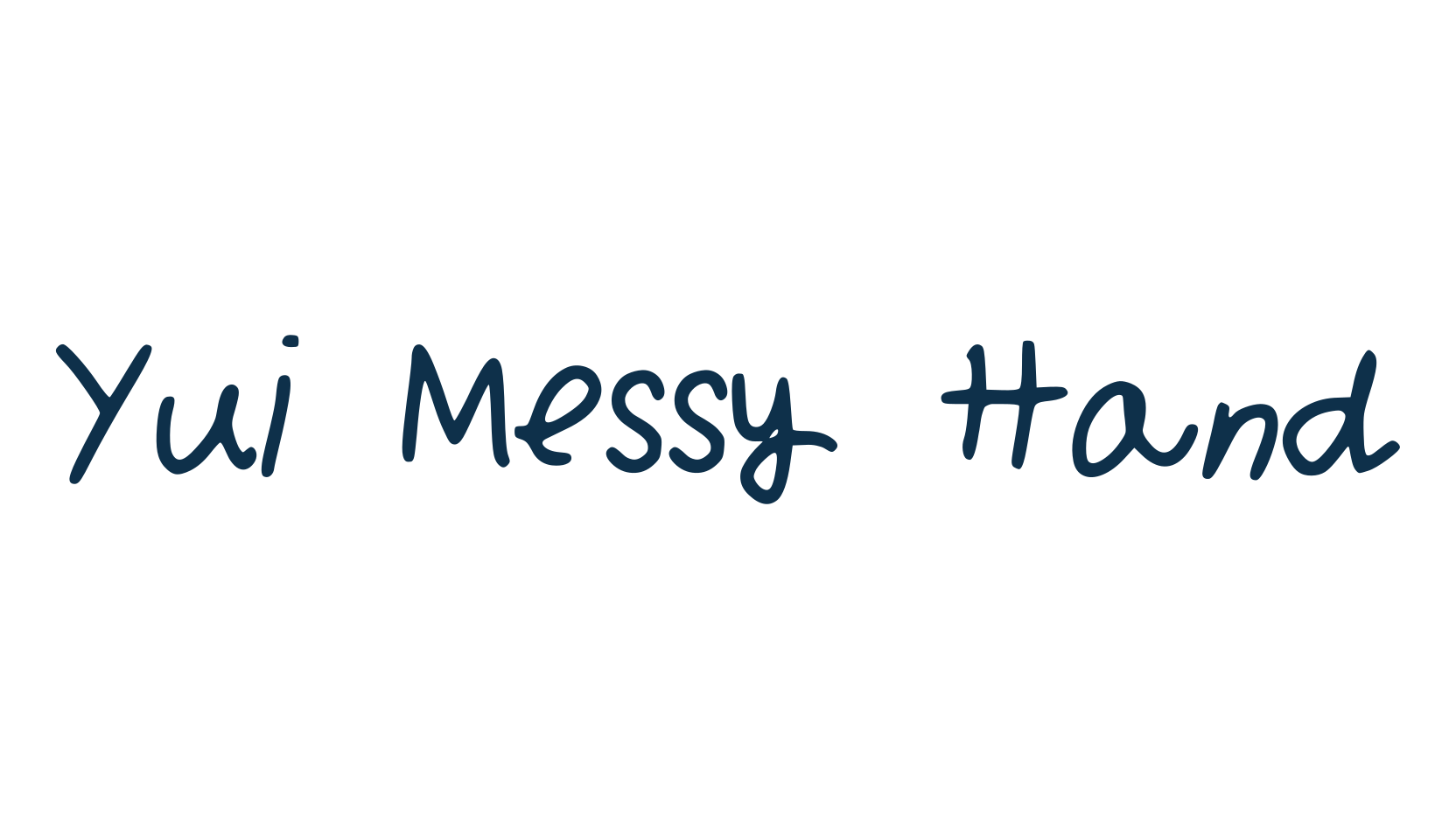 Yui Messy Hand, script handwritten fancy decorative calligraphy font preview