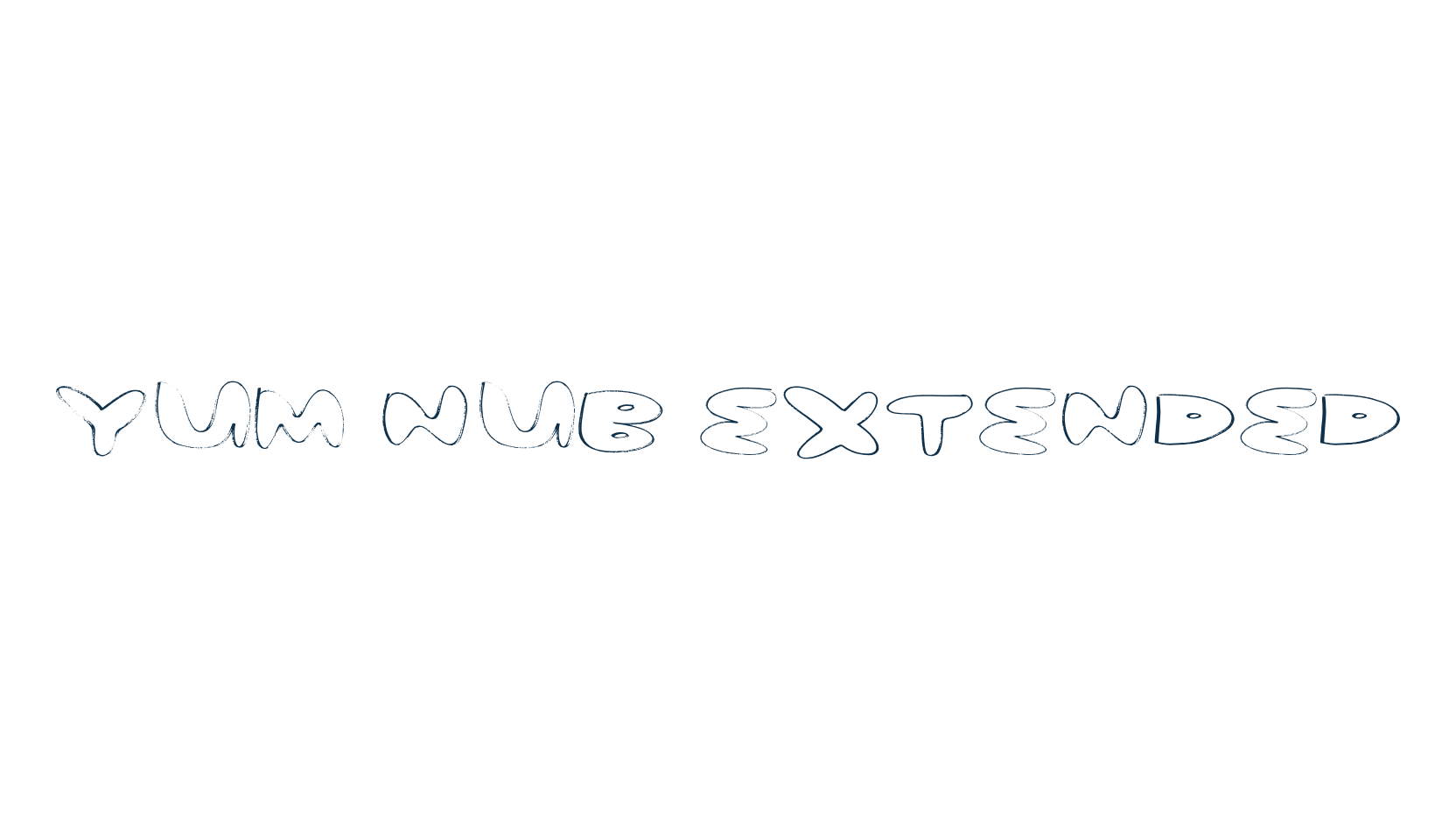 Yum Nub Extended, fancy cartoon decorative font preview