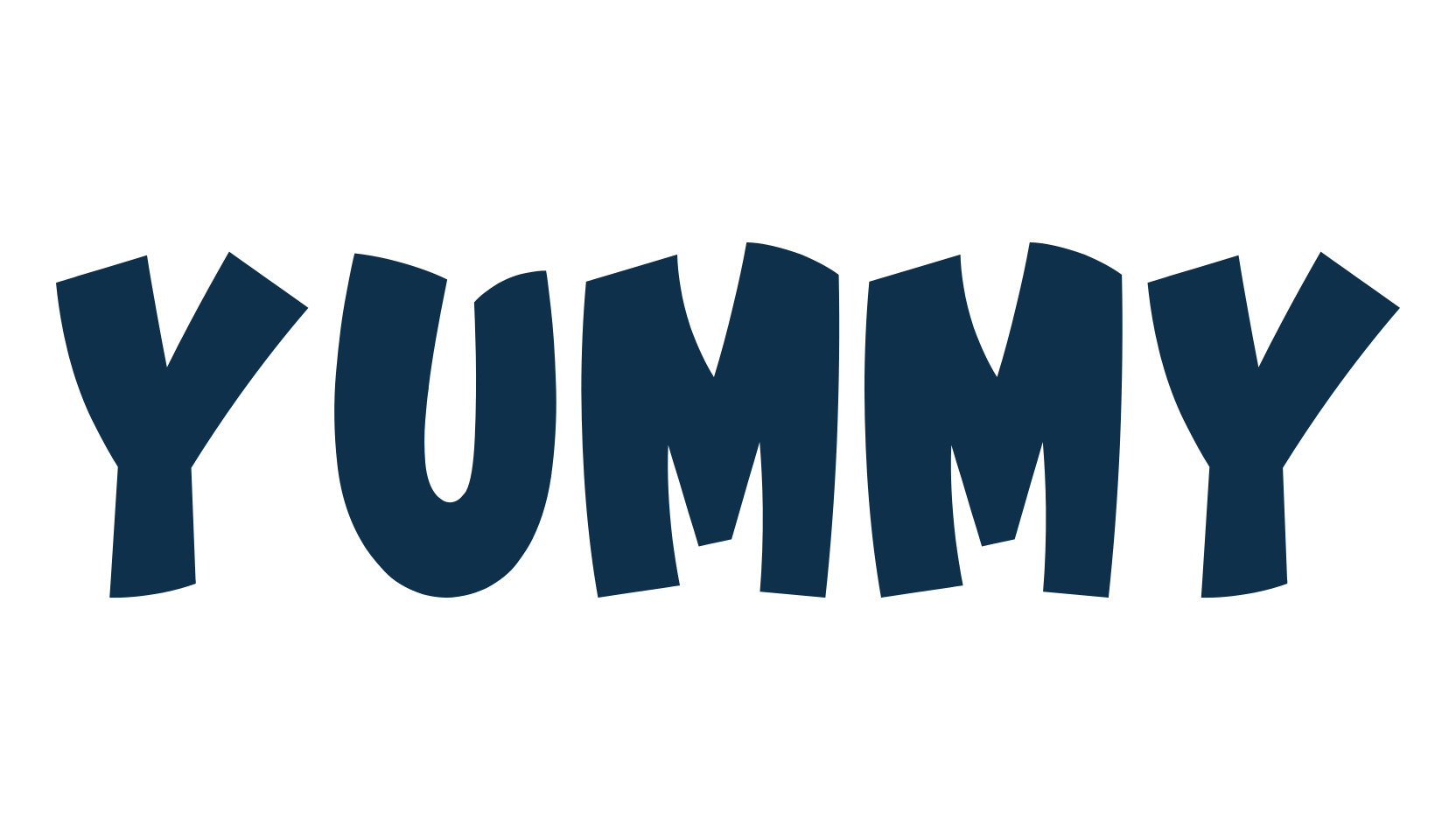 Yummy, cartoon font preview