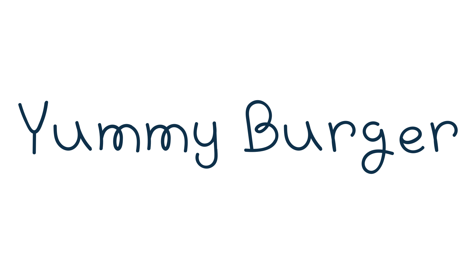 Yummy Burger, cartoon font preview