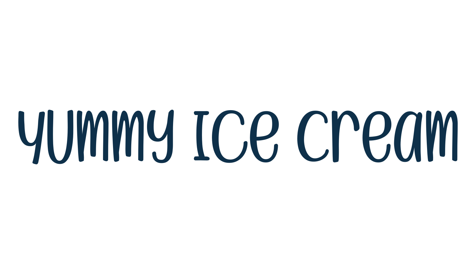 Yummy Ice Cream, fancy various decorative script calligraphy font preview