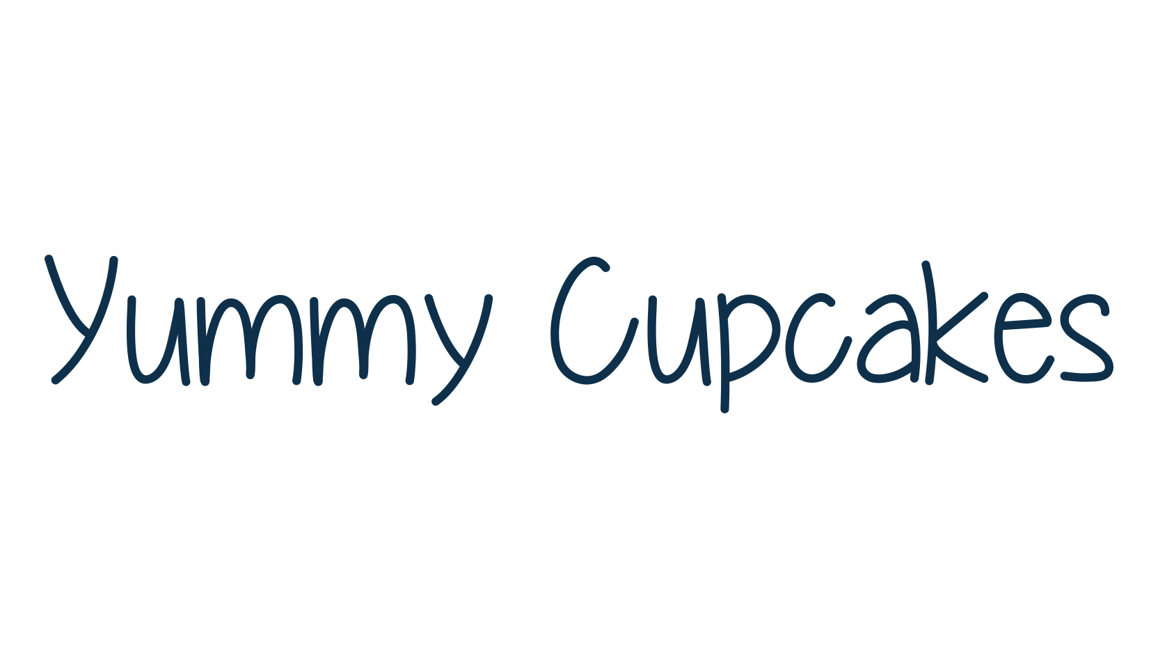 Yummy Cupcakes, handwriting font preview