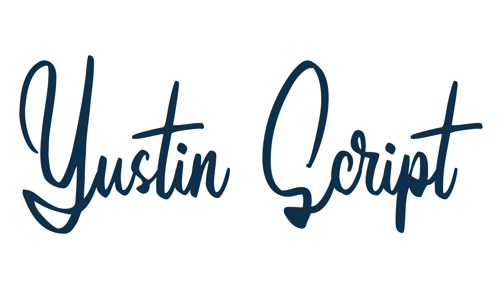 Yustin Script, handwriting font preview
