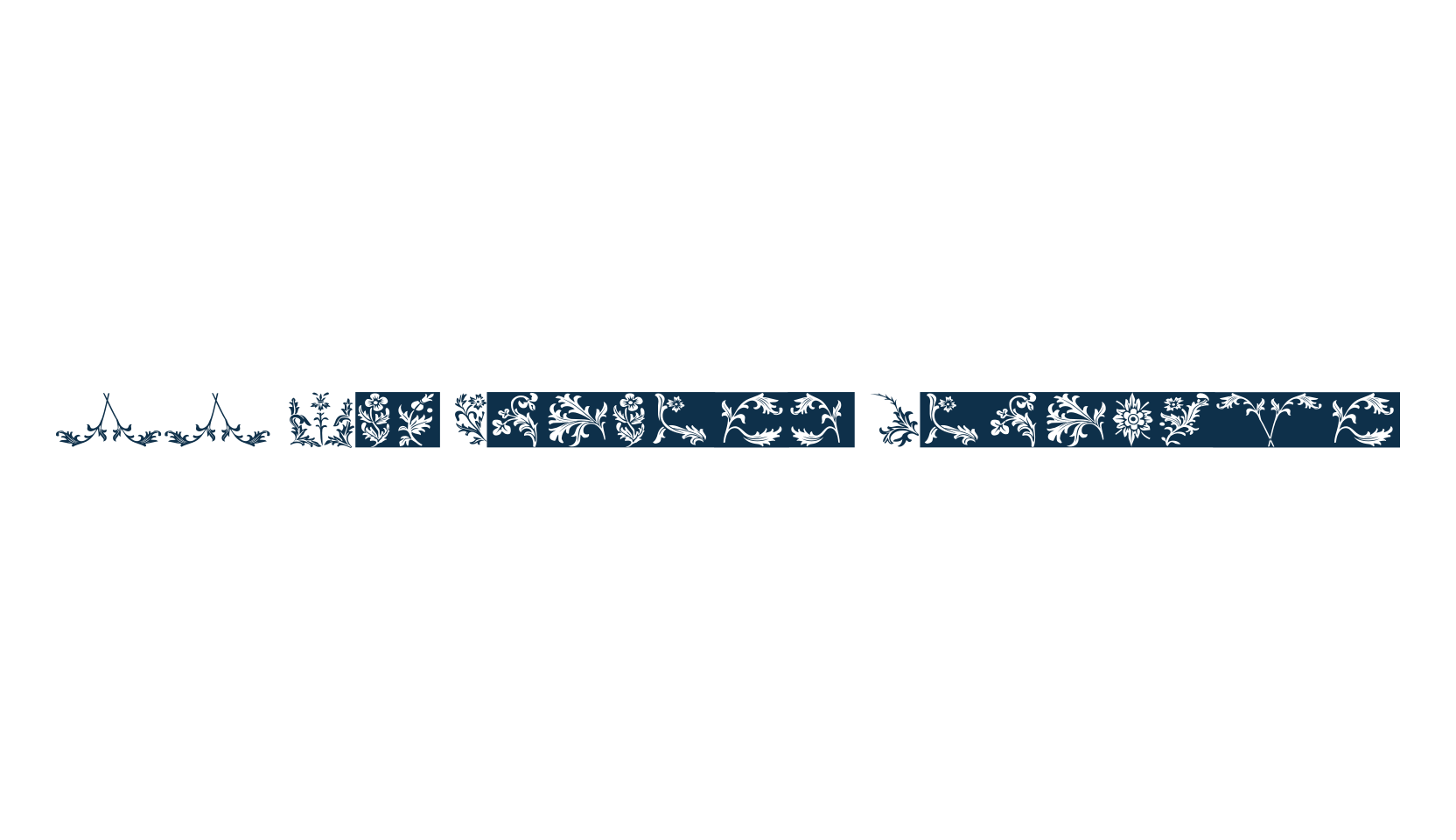 YY Old English Dingbats, fancy decorative font preview