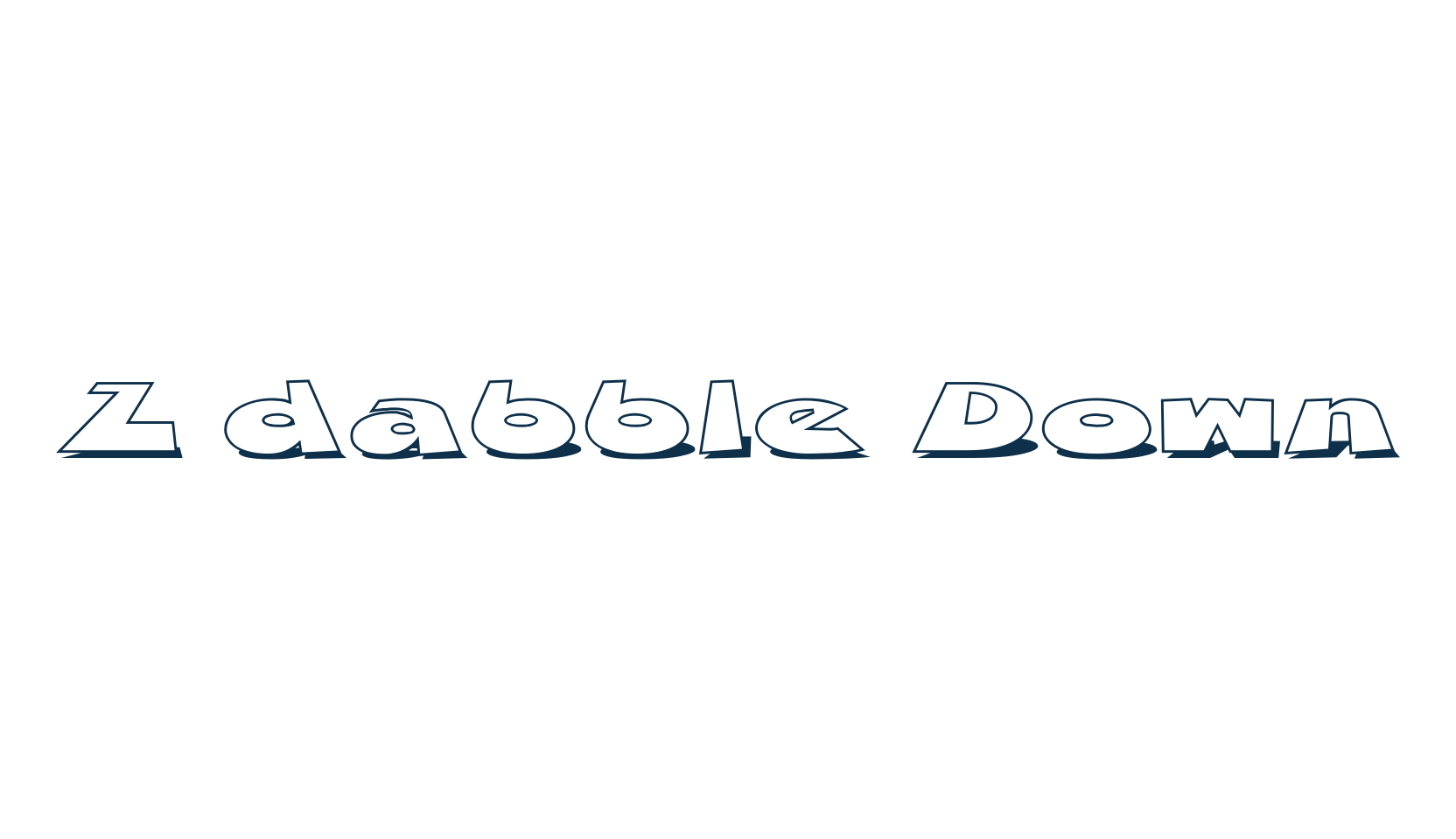 Z dabble Down, fancy groovy decorative font preview