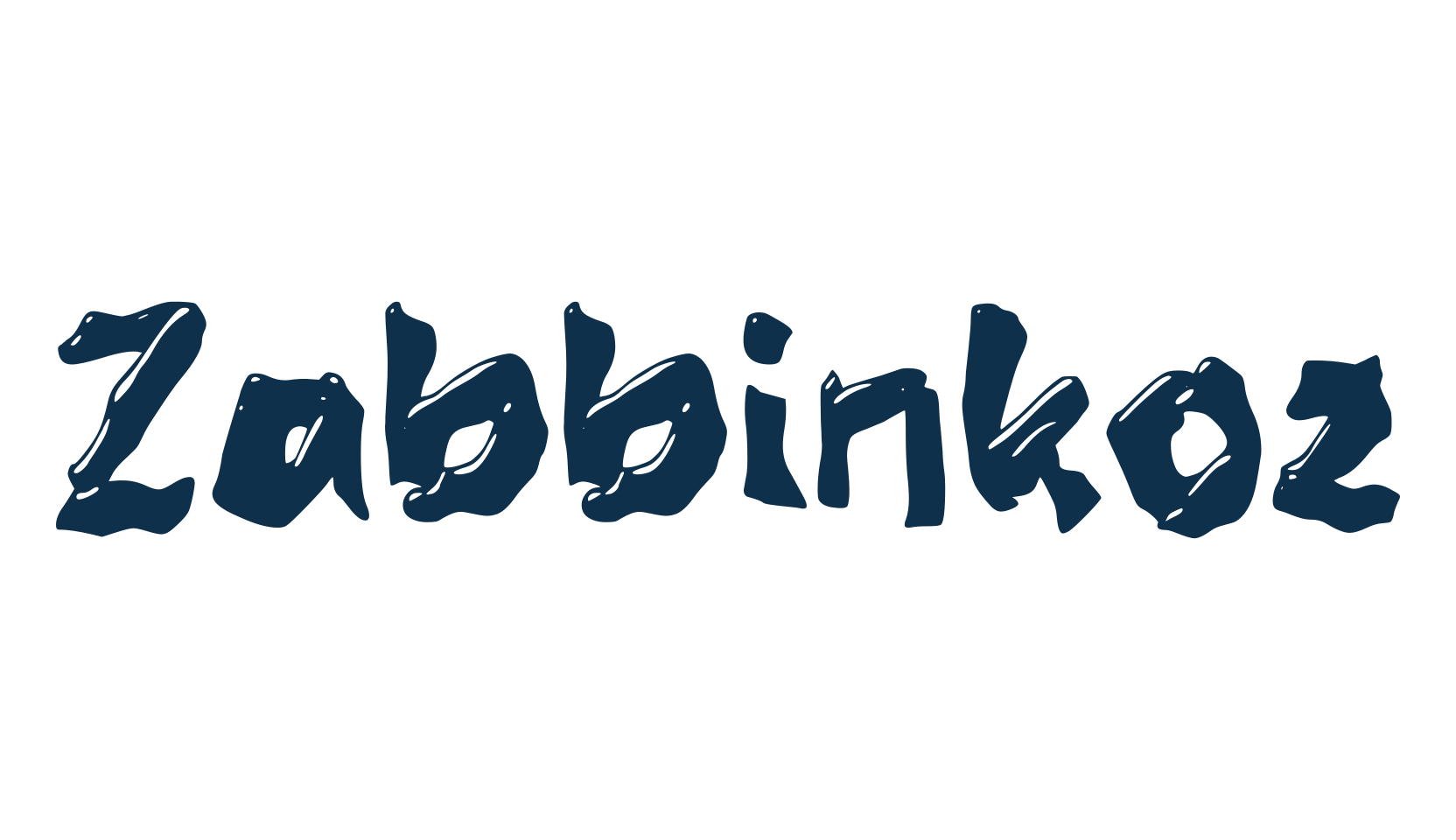 Zabbinkoz, fancy distorted decorative font preview