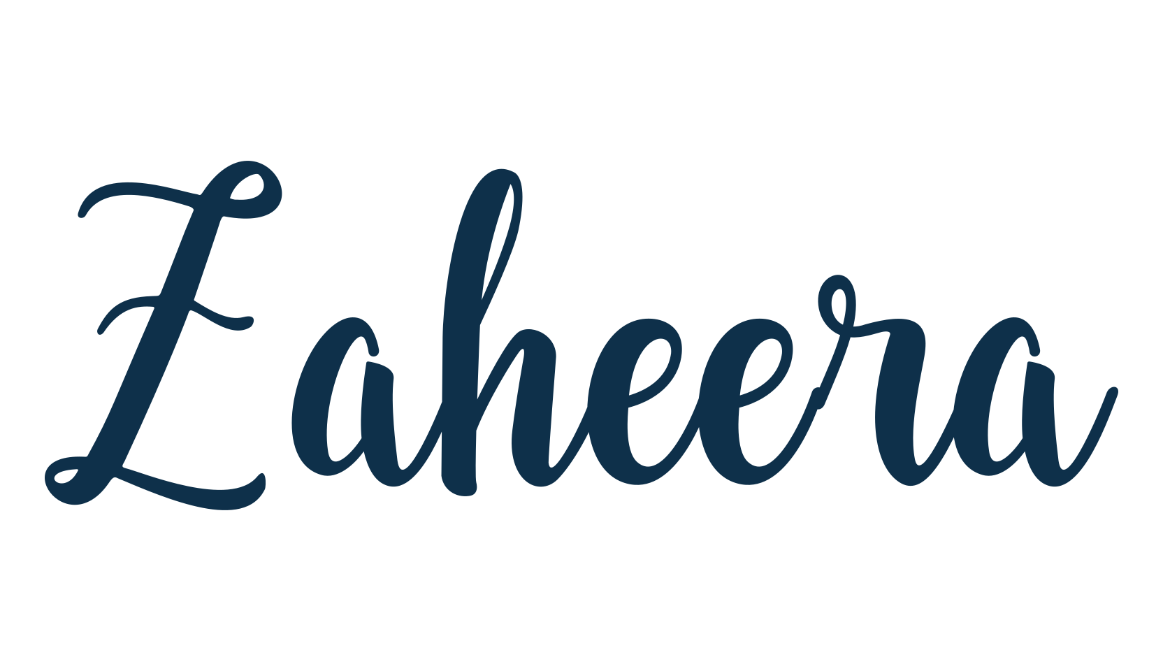 Zaheera, script handwritten fancy decorative calligraphy font preview