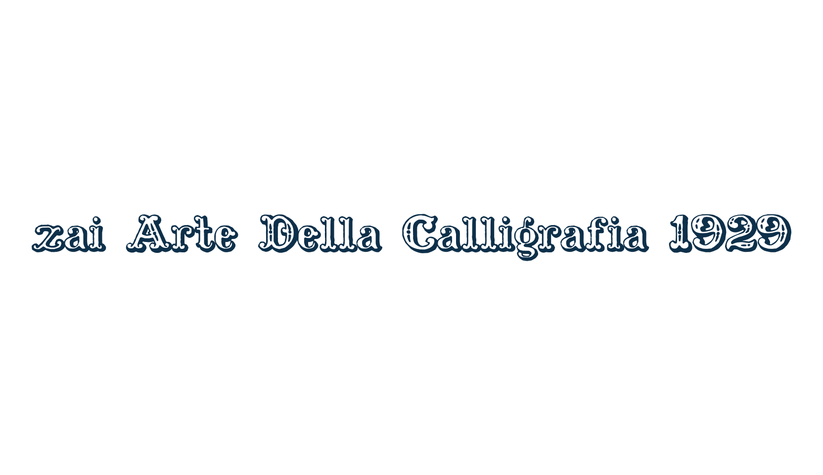 zai Arte Della Calligrafia 1929, fancy retro decorative font preview