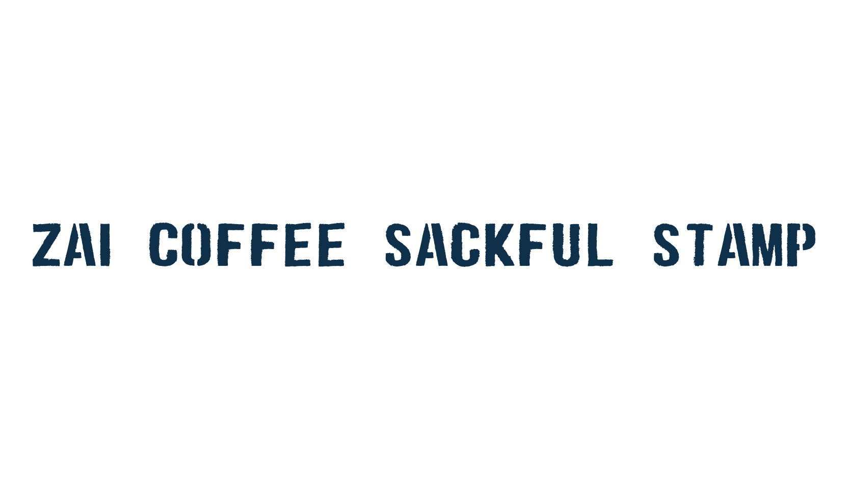 zai Coffee Sackful Stamp, fancy stencil, army decorative font preview